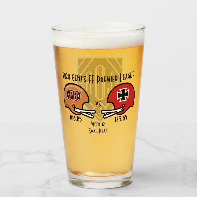 Verre SwagBrag12 Der Rote / Peaky Pint Glass (Devant (rempli))