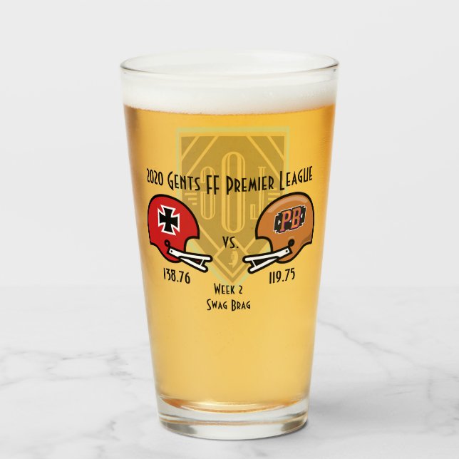 Verre SwagBrag Der Rote / Peaky Pint Glass (Devant (rempli))