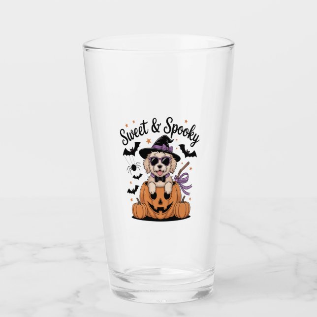 Verre Sweet and Spooky Dog Halloween (Devant)