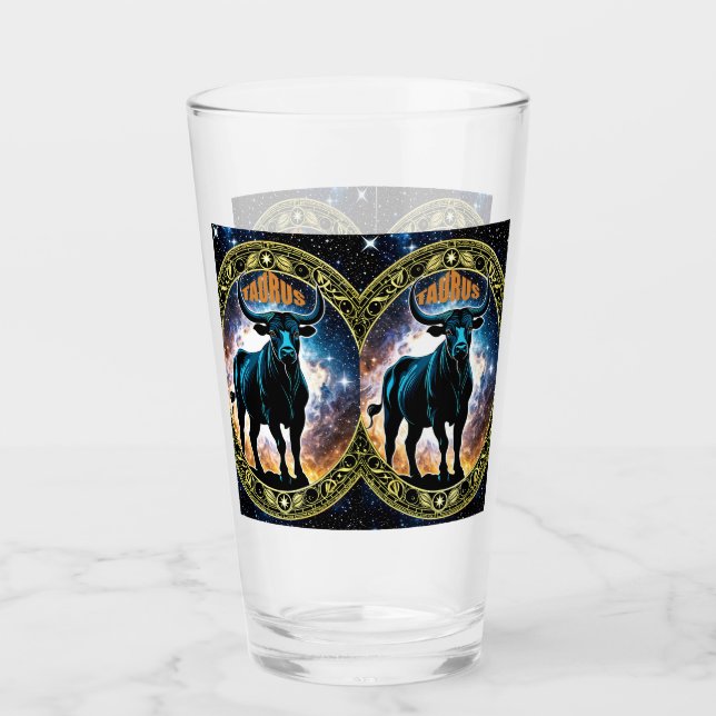 Verre Symbole astrologique de Taurus (Devant)