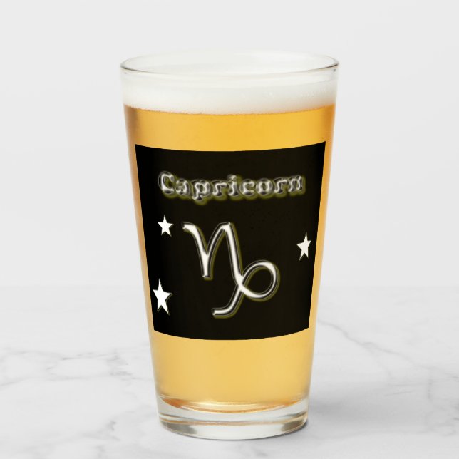 Verre Symbole Capricorne (Devant (rempli))