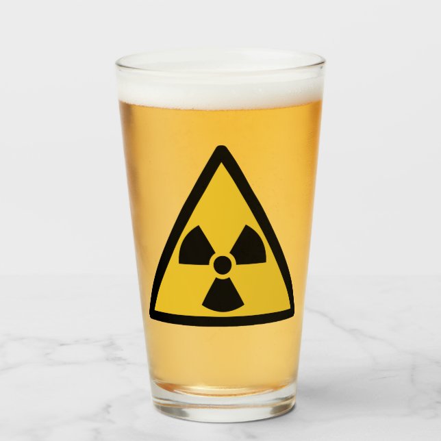 Verre Symbole d'avertissement de rayonnement (danger rad (Devant (rempli))