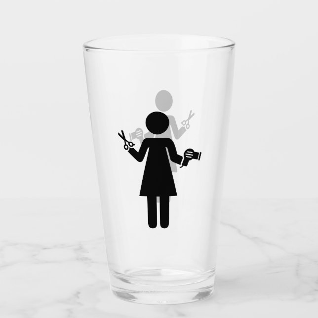 Verre Symbole de coiffeur (Devant)