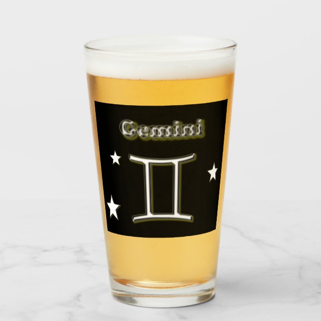 Verre Symbole de Gemini  (Devant (rempli))