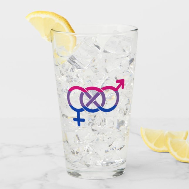 Verre Symbole de genre bisexuel (Devant glace)