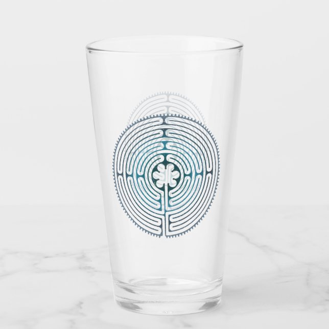 Verre Symbole de géométrie sacrée - Chartres Labyrinthe  (Devant)