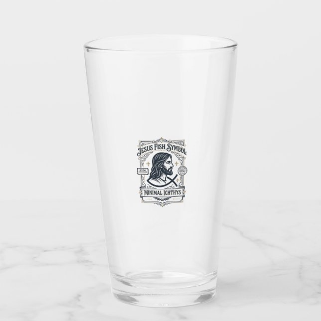 Verre Symbole de poisson Jésus Ichthys minimal Poisson d (Devant)