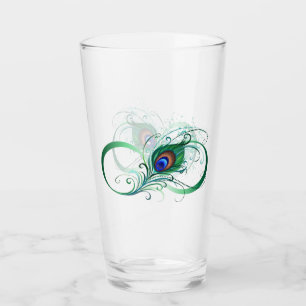 Verre Symbole d'infini avec plume de paon