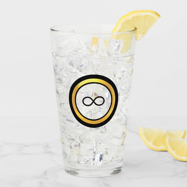Verre Symbole d'infini noir élégant (Dos glace)