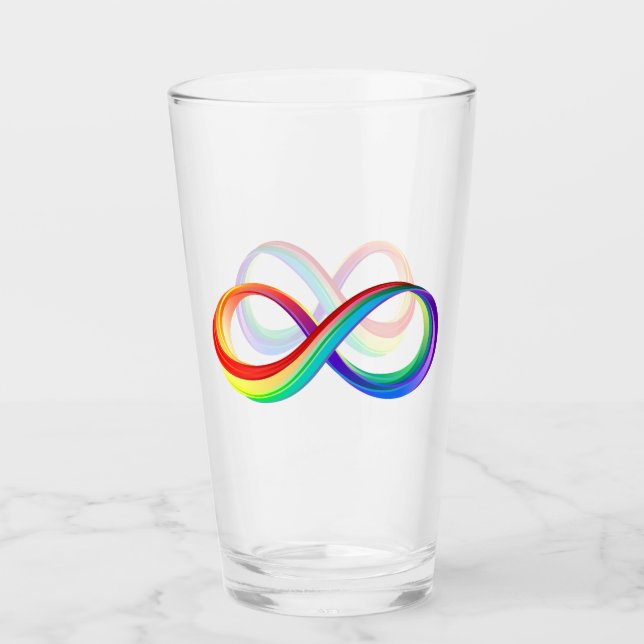 Verre Symbole d'infinité arc-en-ciel stratifié (Devant)