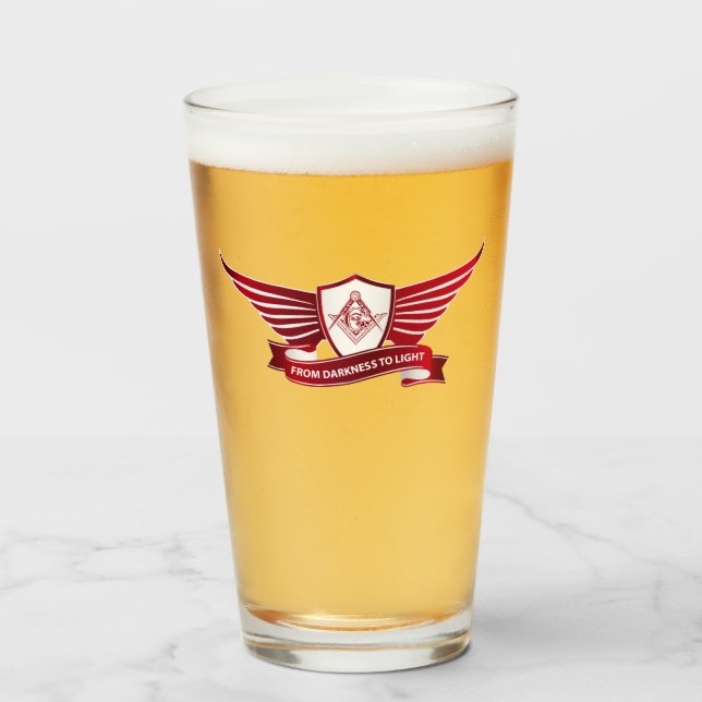 Verre Symbole et bouclier de franc-maçonnerie (Devant (rempli))