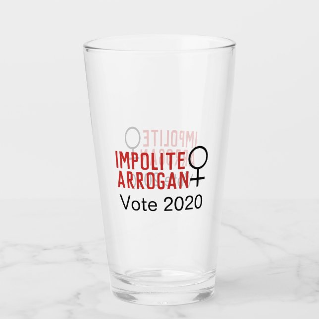 Verre Symbole féminin d'arrogance imppoli 2 ligne 2020 (Devant)