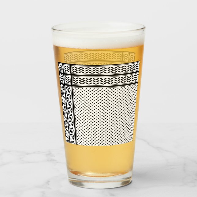 Verre Symbole Keffiyeh de la Palestine Motif de résistan (Devant (rempli))