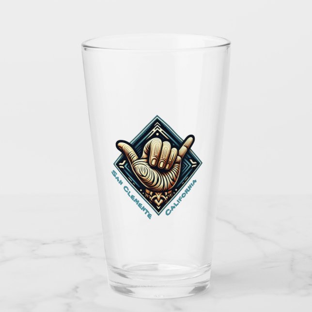 Verre Symbole main de surfeur (Devant)