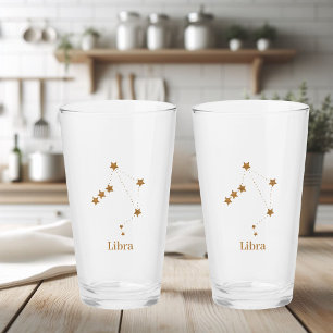 Verre Symbole moderne Zodiac Gold Libra   Air de l'éléme
