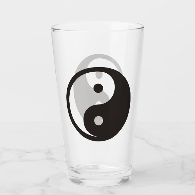 Verre Symbole Yin Yang - tatouage solide (Devant)