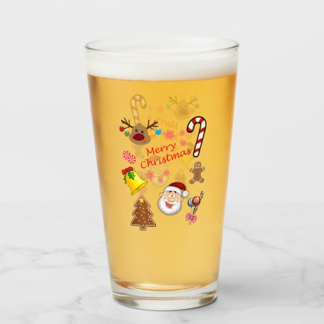 Verre Symboles Joyeux Noël (Devant (rempli))