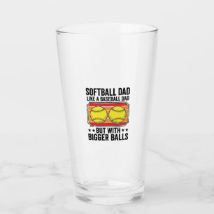 Verre T-shirt avec gravure vintage Papa Softball Boules