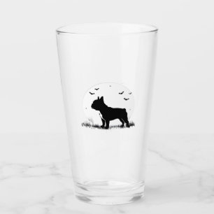 Verre T-shirt Chien Bouledogue Français � Silhouette de