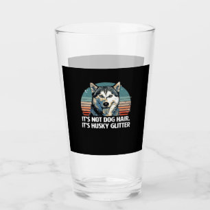 Verre T-shirt classique pailleté chien husky sibérien dr