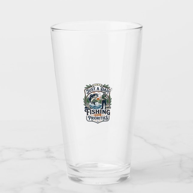 Verre T-shirt de pêche pour la fête des pères Papa Juste (Devant)