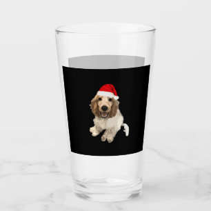 Verre T-shirt essentiel Cocker Spaniel de Noël (blanc)