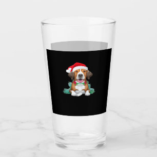 Verre T-shirt oversize drôle de chien de Noël