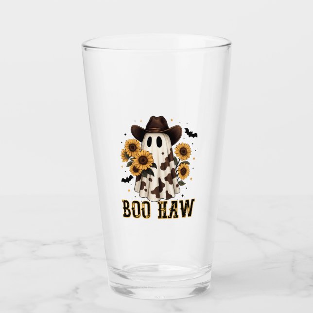 Verre Tache de vache occidentale fantôme effrayant Boo H (Devant)