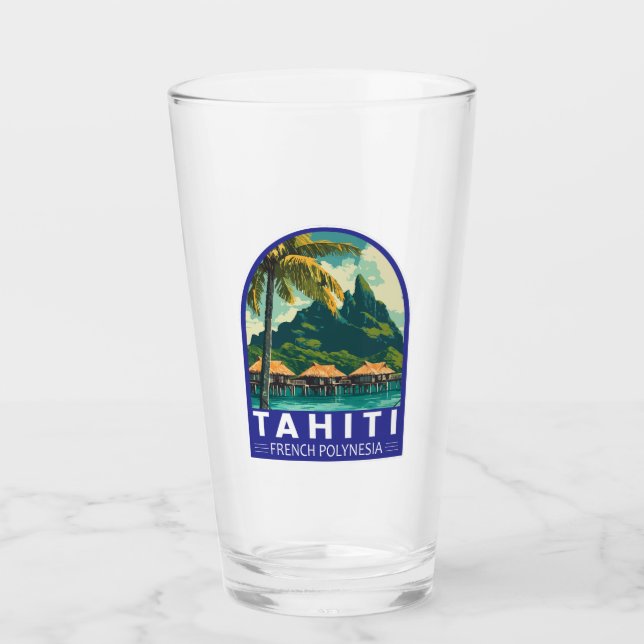 Verre Tahiti Polynésie Française Voyage Emblem (Devant)