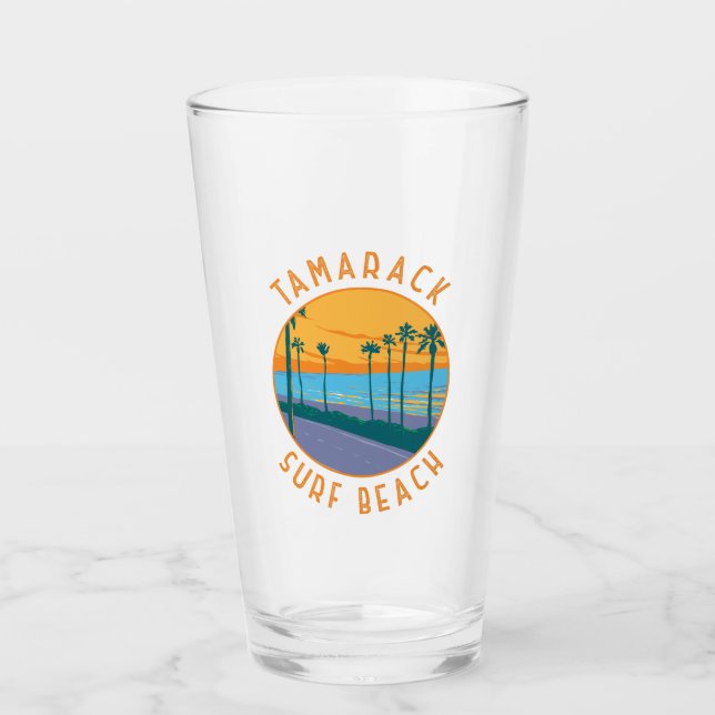 Verre Tamarack Surf Beach California Travel Art Vintage (Devant)