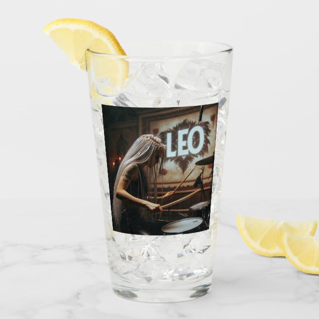 Verre Tambours de musiciens Leo Zodiac (Devant glace)