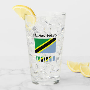Verre Tanzanie Drapeau Tanzanien Noir Personnalisation 