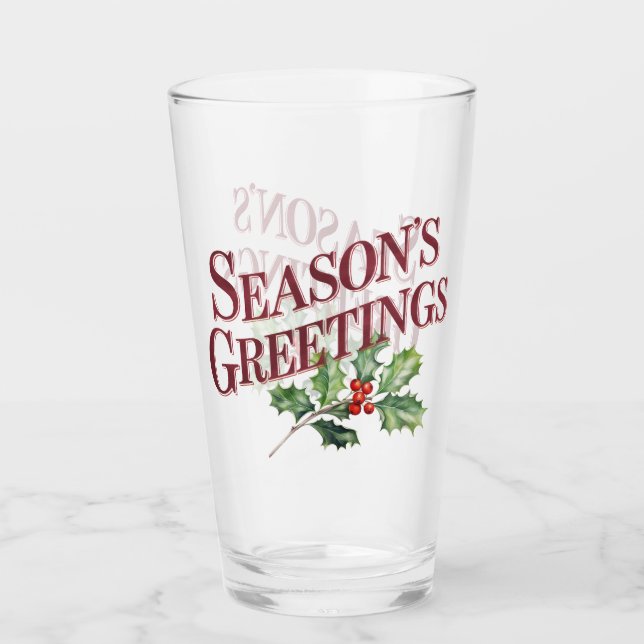 Verre Tapered Christmas Typographie de Noël (Devant)