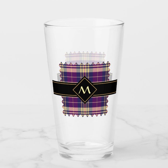 Verre Tartan mauve, or et bleu (Devant)