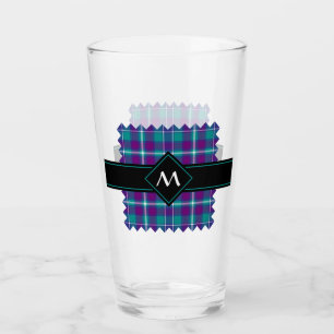 Verre Tartan vert de mer, violet et bleu