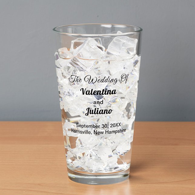 Verre Tasse de mariage de style typographique (Créateur téléchargé)