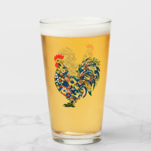 Verre Tasse Poule Colorée, Poule Florale, Agriculteur
