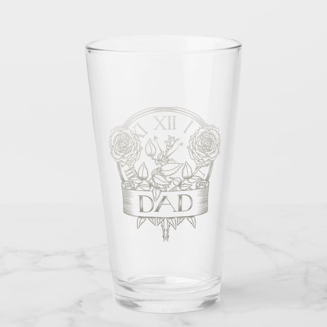 Verre Tattoo de style vintage pour Papa  (Devant)