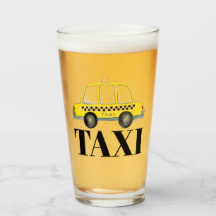 Verre TAXI New York City À damiers cabine jaune NYC