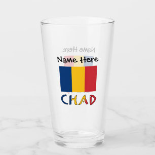 Verre Tchad et Drapeau Tchadien Personnalisés