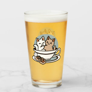 Verre Tea Time Meow Time - Cute Cat and Tea Design