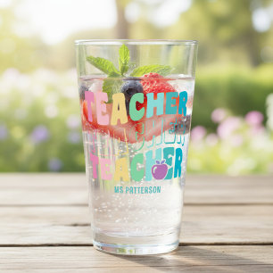 Verre Teacher Moderne Arc-en-ciel Couleurs Nom personnal