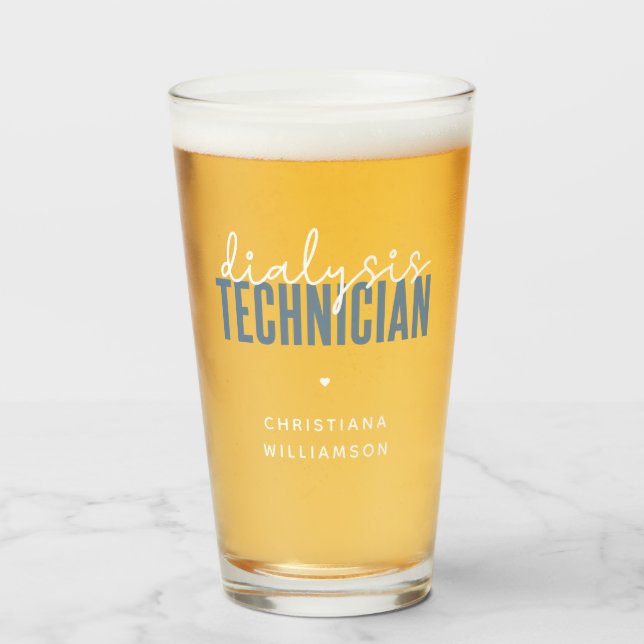 Verre Technicien de dialyse personnalisé | Cadeaux techn (Devant (rempli))