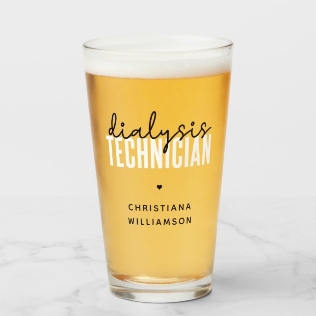 Verre Technicien de dialyse personnalisé | Cadeaux techn (Devant (rempli))
