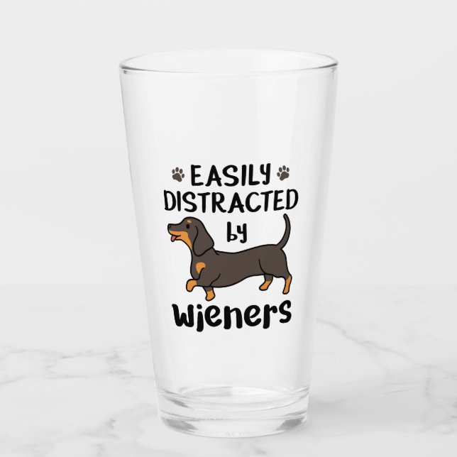 Verre Teckel facilement distrait par les saucisses (Devant)