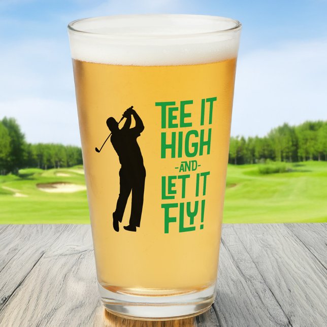 Verre Tee drôle de golf Citation sportive mignonne Humou (Golf Funny Tee Sports Quote Cute Men's Humor Beer Glass)