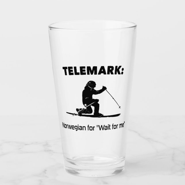 Verre Telemark : norvégien pour "Attends-moi" (Devant)