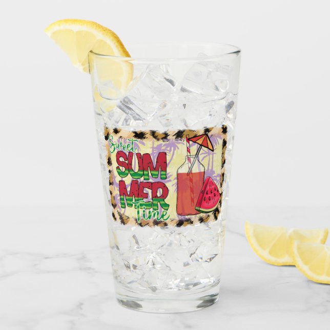 Verre Temps d'été doux | Watermelon, Beach & Leopard (Devant glace)