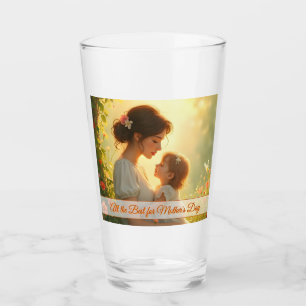 Verre Tendre Amour Maternel dans une Lumière Fleurie