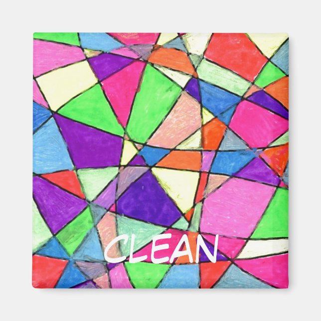 "Verre tendu" Lave-vaisselle Abstrait Magnet d'éta (Devant)